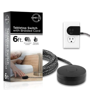 Cable de extensión de coordenadas con enchufe de encendido/apagado, toma de cable de alimentación trenzado de 6 pies - Imagen 1 de 12