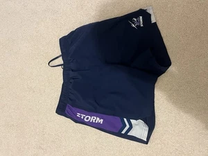 Melbourne Storm Footy Shorts NRL Tidwell Lightweight Gym Mens Small S - Imagen 1 de 3