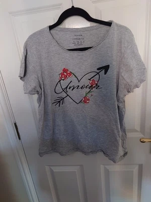 Primark Grey Amour T Shirt - Image 1 of 4