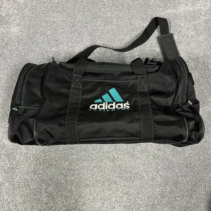 Adidas Equipment Vintage 90s Sports Duffle Gym Bag Black Green B36 - Picture 1 of 9