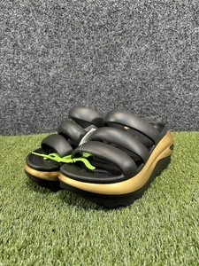 Crocs Women's Size 9 US Mega Crush Black Gold Triple Strap Sandal Platform Beach - Picture 1 of 8