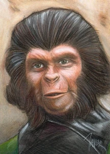 The Planet of the Apes DR.  ZIRA Kim Hunter Sketch Card ORIGINAL 1/1 ART - Picture 1 of 2