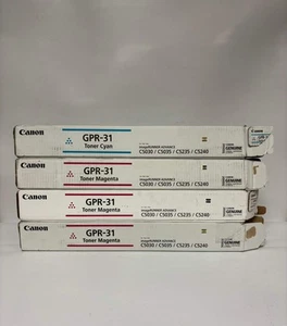 4 tóneres abiertos genuinos Canon iRA C5030, C5035, C5235, C5240 GPR-31C, GPR-31M - Imagen 1 de 7