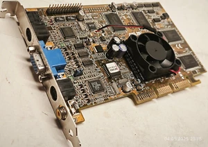 3D VGA Card ASUS AGP-V6800 DDR/32M (TVR) GeForce 256 (NV10) 32 MB RAM + Cooler - Picture 1 of 16