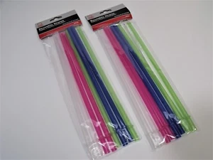 Reusable Hard Plastic Drinking Straws- 16 Straws & 2 Brushes - BPA Free - Picture 1 of 2