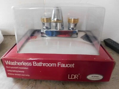 LDR Decoración de Doble Manija Sin Lavadora, Grifo de Baño con Pop-Up Construcción de Latón Foto 1 de 4