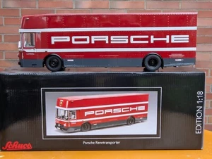 Modellino camion 1:18 Schuco Mercedes Benz Porsche furgone da corsa con scatola originale - Foto 1 di 22