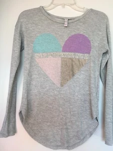 “Life Is An Adventure Live It” Graphic Sweater Top Girls L Sparkly XHILARATION - Picture 1 of 7
