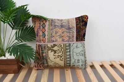 Kilim Cushion Sham, Pillow, 18"x18" Beige Cushion Case, Vintage Pillow - Image 1 of 4