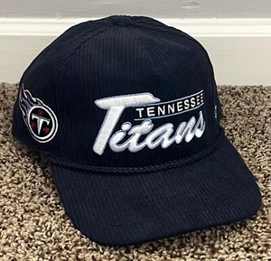 Tennessee Titans '47 Azul Marino Pana Script Cuerda Enganche Snapback Gorra Ajustable - Imagen 1 de 5