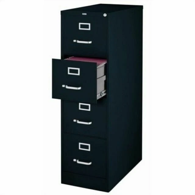 CommClad 4 Drawer Letter Size File Cabinet - Black (17892)