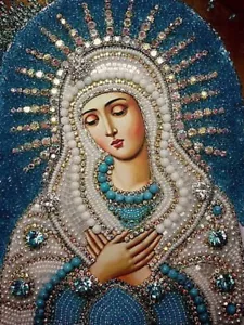 5D Diamond Painting Kits Religious Virgin Mary Full Drill Beads Art DIY 12x16in - Picture 1 of 7