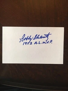 BOBBY SHANTZ SIGNED AUTOGRAPH 3X5 INDEX CARD 1958 WS CHAMPION NEW YORK YANKEES - Picture 1 of 1