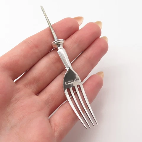 925 Sterling Silver Antique 1902 Sheffield Atkin Brothers Serving Fork Cover