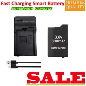 PSP-S110 PSP-2000 PSP-3000 Battery +Charger for Sony PSP-2001 2002 PSP 3010 Slim - Picture 1 of 10