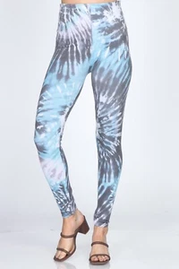 M. Rena Women's Tie Dye Summer Print Tummy Control Seamless Leggings. One Size - Picture 1 of 23