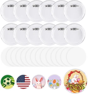 Acrylic Button Pins Badge Clear Pins Buttons Badges Kit,Diy Pin Buttons, Button - Picture 1 of 7