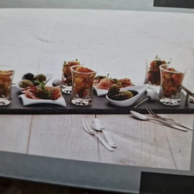 Xl Juego de 25 Piezas para Servir Cocina Artesanal Mesa Pizarra Bandeja Postres Aperitivos En Caja Foto 1 de 4