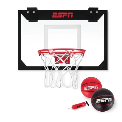 ESPN Over The Door Basketball Hoop, Includes 2 Mini Basketballs and Pump - Image 1 of 4