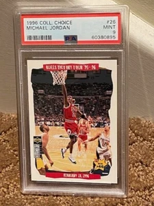 1996 Collectors Choice Michael Jordan MJ PSA 9 #26 Bulls Card NUOVA CUSTODIA - Foto 1 di 1