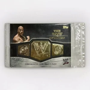 2014 Topps WWE Commemorative Championship Plate Card The Rock FACTORY SEALED - Picture 1 of 2