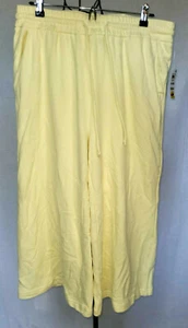 INC Women's Sweatpants Lemon Candy Yellow Size XL Wide-Leg Stretch T7-132 - Picture 1 of 3