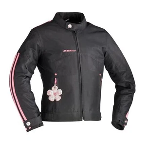 Winter Waterproof Motorcycle Jacket Kids Ixon Lotus Black Pink - Picture 1 of 1