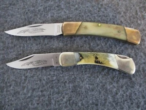 VINTAGE SET (2) PARKER & SON BONE FOLDING KNIVES #K422- 1972-1982 1 BLADE C-INFO - Picture 1 of 10