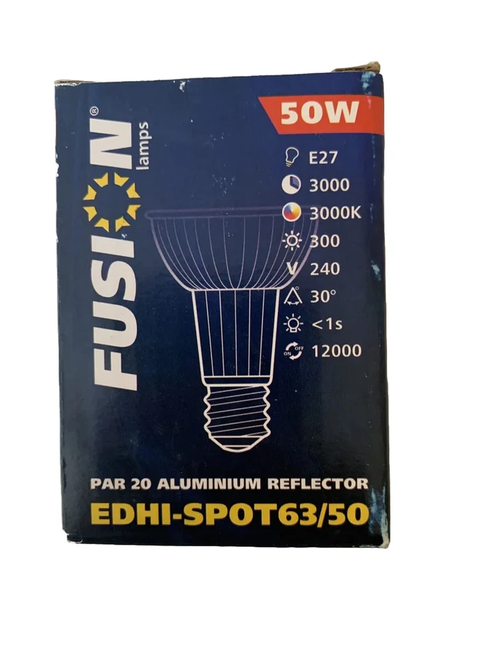 Fusion 50 Watt Halogen Par 20 240 Volt Hi Spot 63 Screwable 1300 Lumens - Image 1 of 1