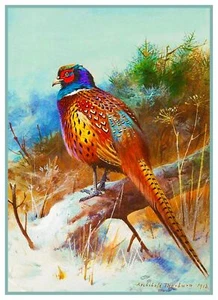 Naturalist Thorburn's Birds Pheasant Winter Counted Cross Stitch Chart Pattern - Picture 1 of 10