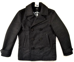 DIESEL WOOL PEA COAT size M Medium Blazer jacket Duffle charcoal black mens new - Picture 1 of 19