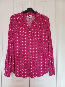 Ladies Pink Polyester Top By Anne Klein Size Medium Approx 14 Button Front VGC - Picture 1 of 9