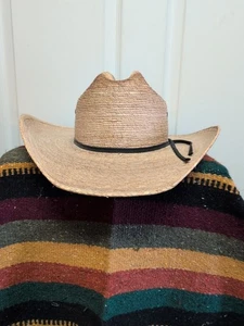 Justin Vintage  . Summer Western Hat  Size  7  1/8    Cowboy grunge Ribbon Band  - Picture 1 of 10