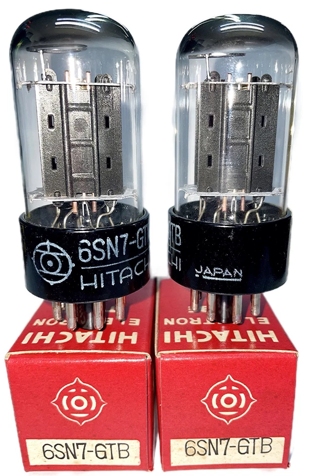 6SN7GT HITACHI Black Base Made In Japan Amplitrex Tested Pc #1851003