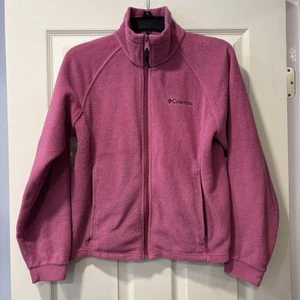 Columbia Youth 14/16 Fleece Jacket Pink Purple Full Zip - Picture 1 of 12