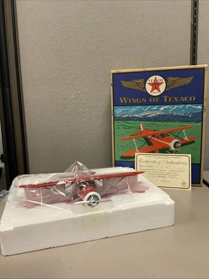 NIB 2004 Ertl Wings of Texaco Staggerwing 1939 Beechcraft D17S Diecast Plane - Image 1 of 4