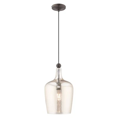 Livex Lighting - Art Glass - 1 Light Mini Pendant in Coastal Style - 9.25 Inches - Image 1 of 4