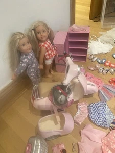 DesignaFriend 2 Dolls, Bunk bed, Scooter, Suitcase, Wardrobe & Clothes - Picture 1 of 6