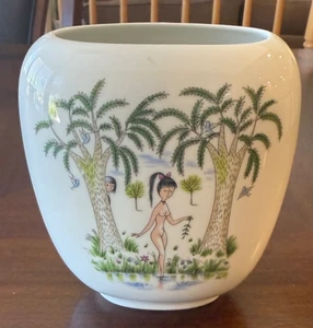 RARE ROSENTHAL STUDIO LINIE VASE RAYMOND PEYNET 50s MODERNIST LOVERS RISQUE NUDE - Picture 1 of 11