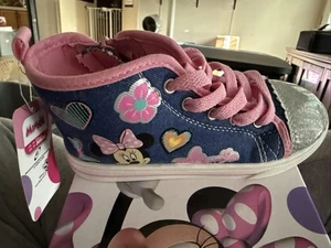Disney Minnie Hi Top Shoes Sz 11 Little Girls New In Box - Picture 1 of 7