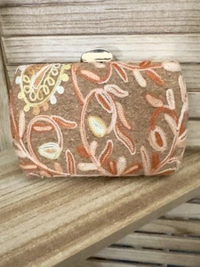 Women’s D’margeaux Hard Sided Floral Paisley Cork Purse NWT - Picture 1 of 5