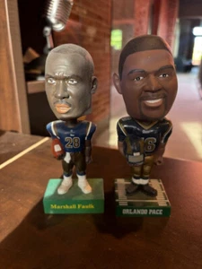 Marshall Faulk(upper deck) Orlando Pace (hardees)BOBBLEHEADS St. Louis Rams - Picture 1 of 3