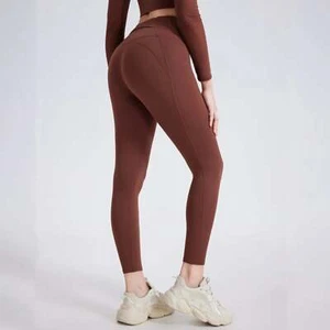 ANNIEGO Women's No T-Line High Waist Pocket Yoga Pants Push Hip Tight Elastic - Picture 1 of 16
