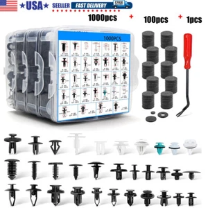 1101 PIEZAS Clips de retención de automóvil Sujetadores automáticos Clips de ajuste de empuje Pin Remache Kit de parachoques - Imagen 1 de 9