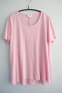 Maggie T Seasons T-Shirt Womens Size 1 AU Pink Linen Blend Top NWT $99.95 Plus - Picture 1 of 14