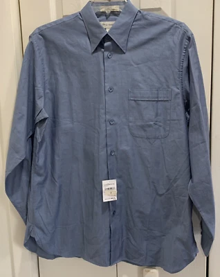Men's NWT Vintage John W Nordstrom 100% Cotton Blue Button Up Shirt Size M - Image 1 of 4
