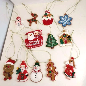 12pcs Gingerbread Small Ornaments Set Santa Christmas Tree Hanging Party Decor - Picture 1 of 9