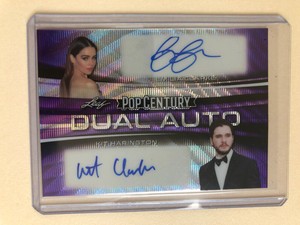 2022 Leaf Pop Century EMILIA CLARKE KIT HARINGTON Dual Auto Purple Prismatic /3