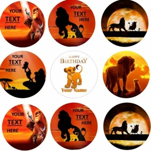 Lion King Edible Image Toppers. Edible Round Pre Cut Stickers. - Picture 1 of 1
