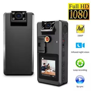 Mini Body Kamera HD 1080P Clip Audio Video Recorde 180° drehbar Infrarot Nacht - Bild 1 von 24